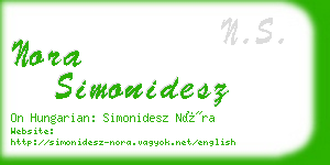 nora simonidesz business card